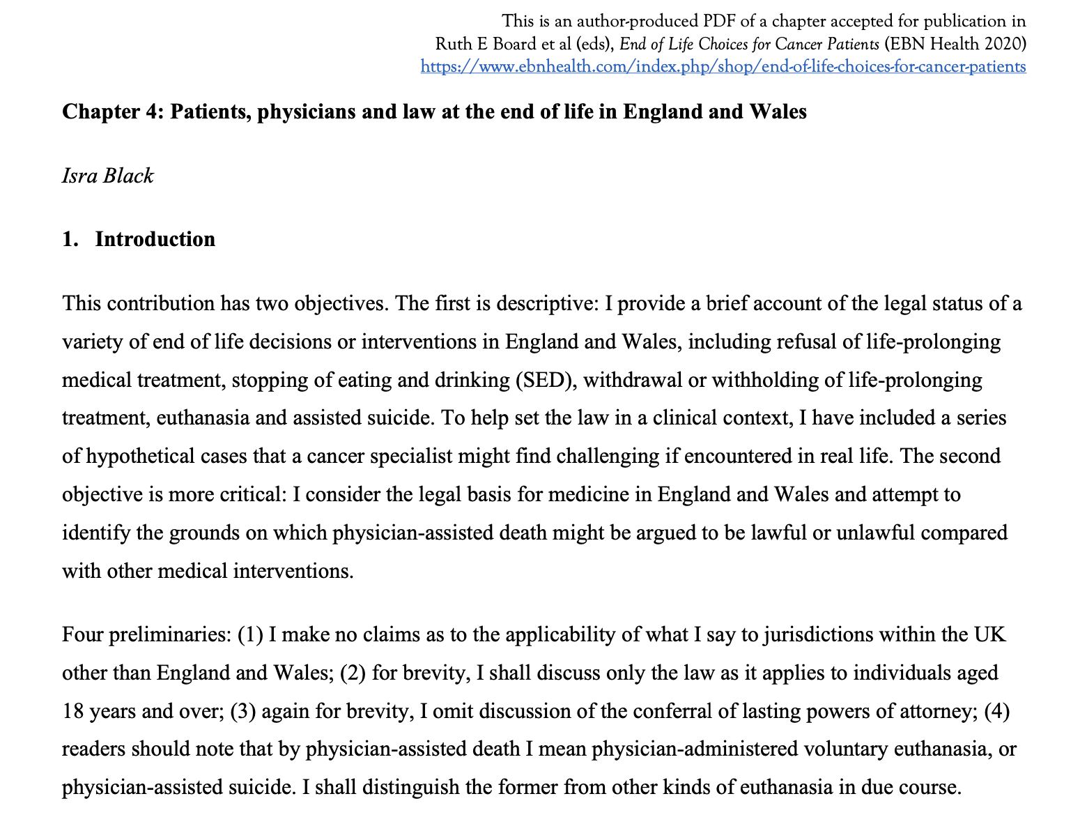 patients, physicians and law at the end of life in England and Wales