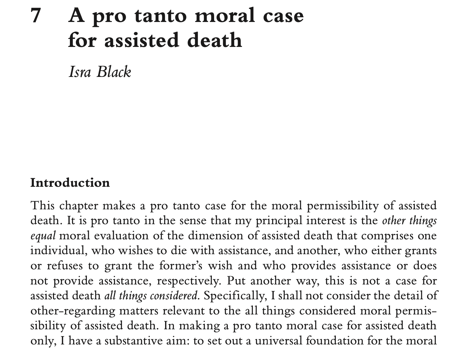 a pro tanto moral case for assisted death